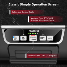 Load image into Gallery viewer, Next Gen Vacuum Sealer Machine, Potane Double Pump Food Vacuum Saver With Smart Visual Status System, Full Auto/Manual Functions, Built-in Safety Cutter&amp;Guided Seal Bar
