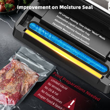 Load image into Gallery viewer, Next Gen Vacuum Sealer Machine, Potane Double Pump Food Vacuum Saver With Smart Visual Status System, Full Auto/Manual Functions, Built-in Safety Cutter&amp;Guided Seal Bar
