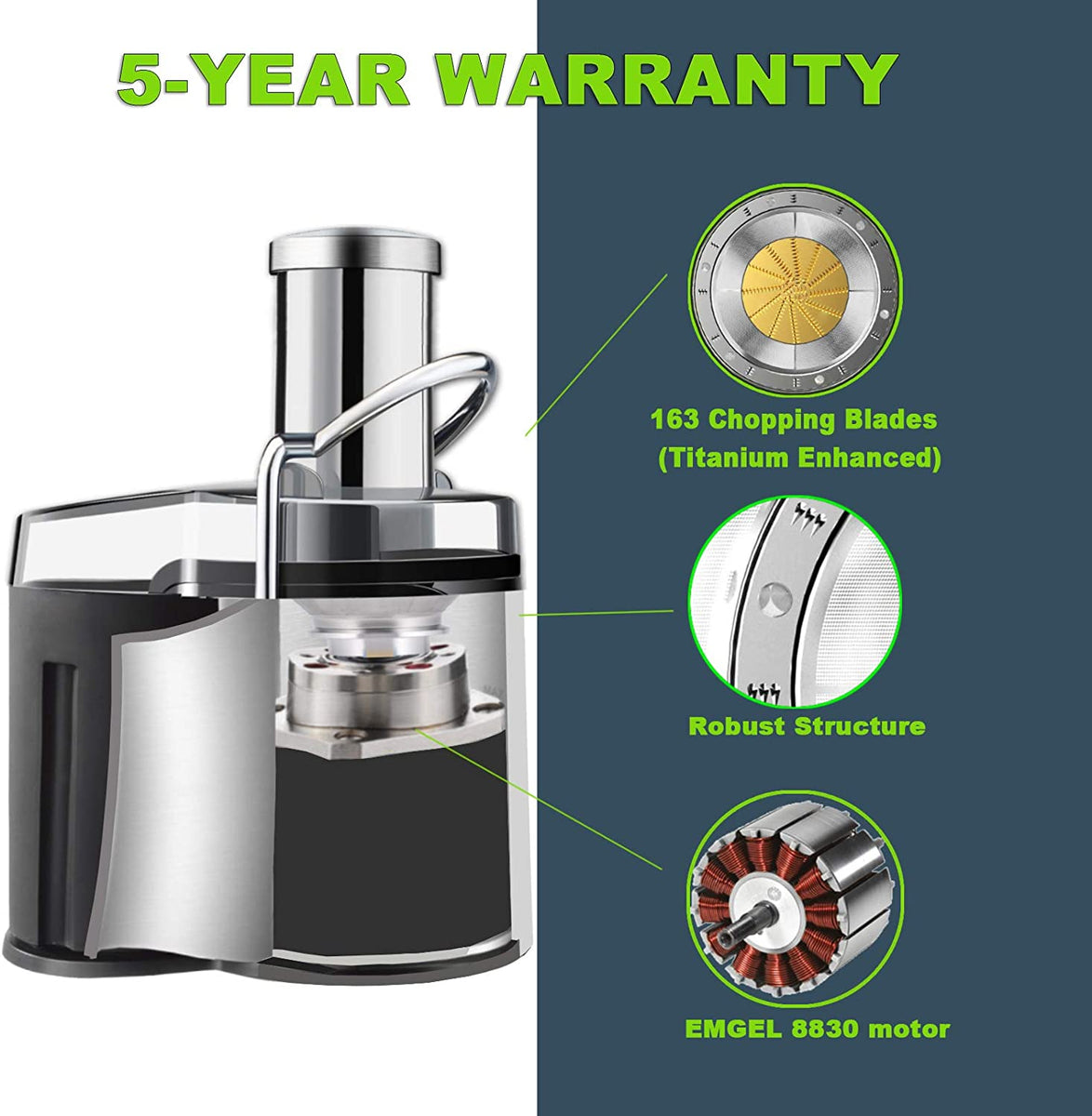 POTANE Juicer Machine, Titanium Enhanced Filter Potane