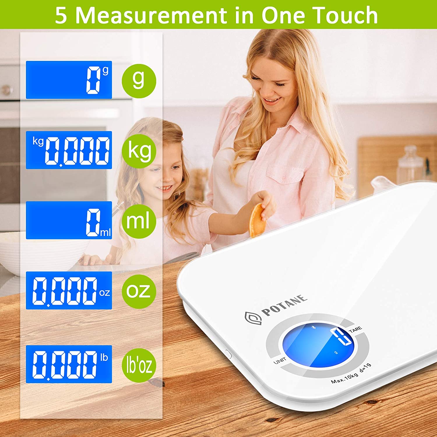 POTANE Digital Food Scale, 22lb Rechargeable,1g – Potane