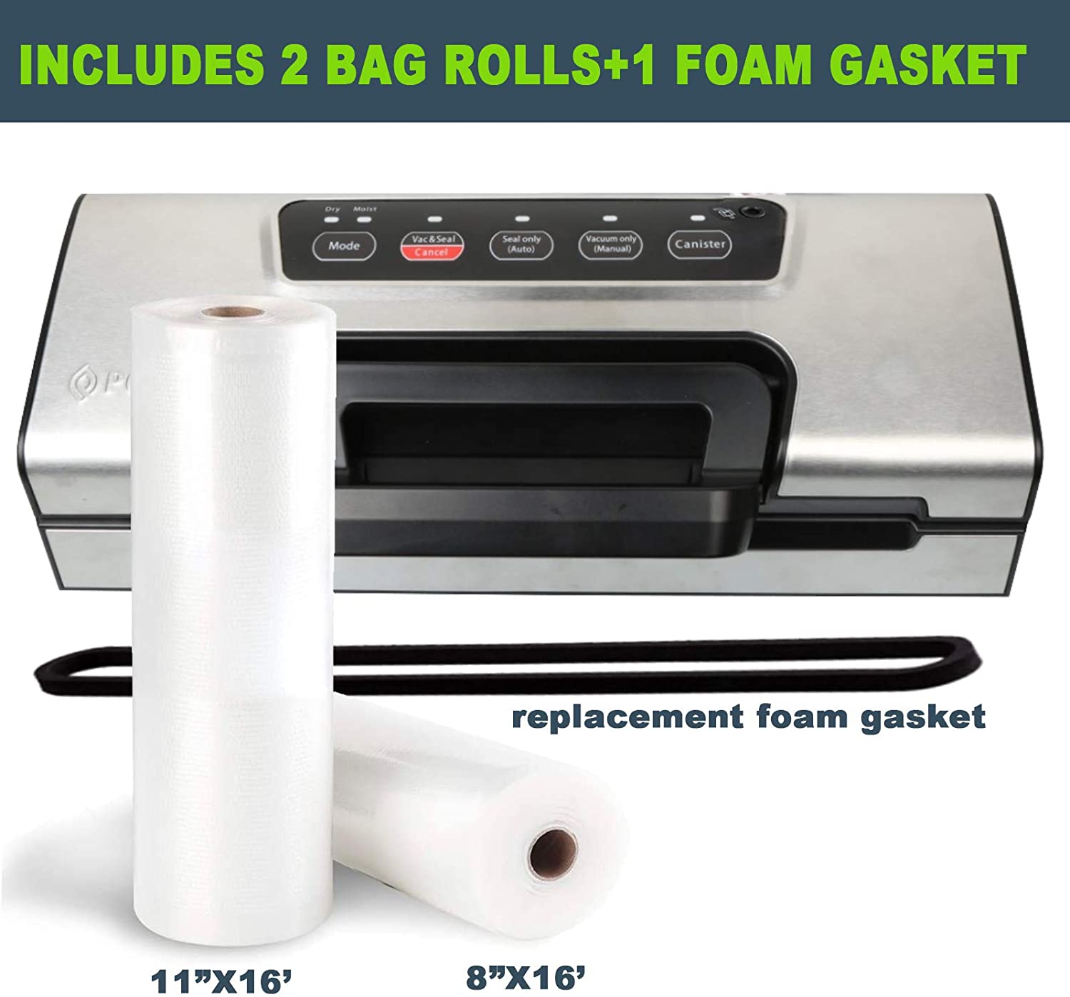 FOR VS5736-POTANE 6 Pack 11x20'(3Rolls) and 8x20' (3Rolls)Thickened  Vacuum Sealer Bags , Smell-Proof, Puncture Prevention, Heavy duty.  Commercial